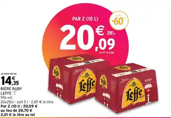 Intermarché Express BIÈRE RUBY LEFFE offre