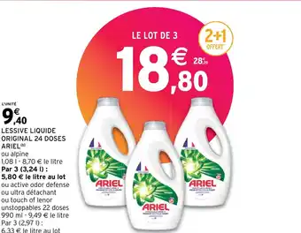 Intermarché Express LESSIVE LIQUIDE ORIGINAL 24 DOSES ARIEL offre