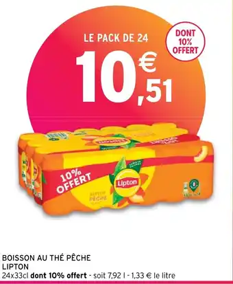 Intermarché Hyper BOISSON AU THÉ PÊCHE LIPTON offre