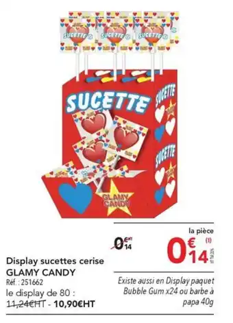 METRO Display sucettes cerise GLAMY CANDY offre