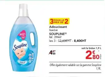METRO Adoucissant Grand air. SOUPLINE offre