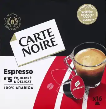 Monoprix Café capsules compatibles dolce gusto espresso carte noire offre