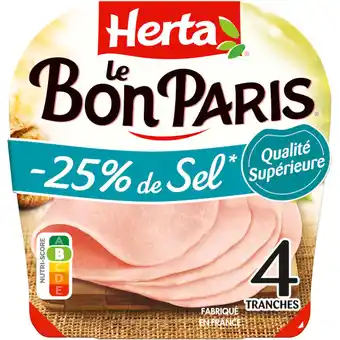 Monoprix Jambon le bon paris -25% de sel herta offre