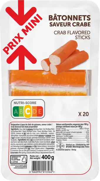Super U Batonnets saveur crabe prix mini offre
