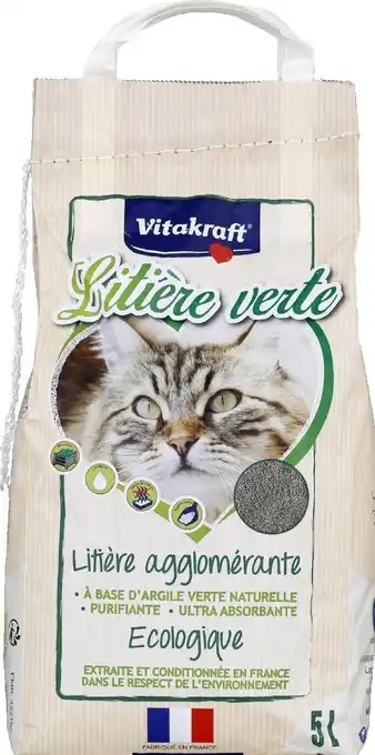 Monoprix Litière verte agglomérante vitakraft offre