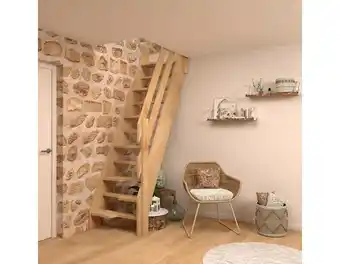 Brico Dépôt Escalier hêtre pas japonnais + rampe offre