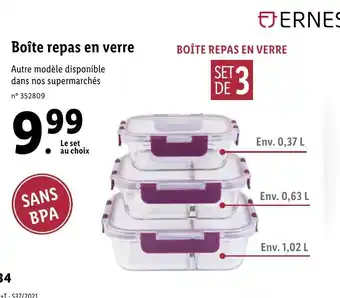 Lidl Boite repas en verre offre