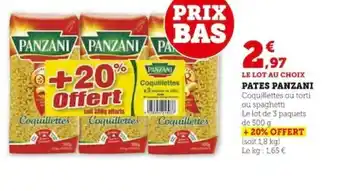 Super U LE LOT AU CHOIX PATES PANZANI offre