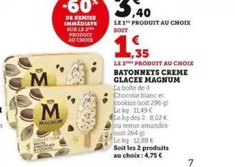 Super U Batonnets creme glacee magnum offre