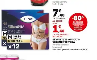 Super U SERVIETTES OU SOUS- VETEMENTS TENA offre