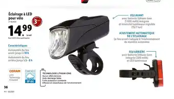 Lidl éclairage a led pour vélo offre