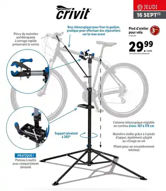 Lidl Pied d'atelier pour vélo offre