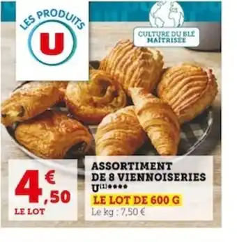 Super U ASSORTIMENT DE 8 VIENNOISERIES U offre