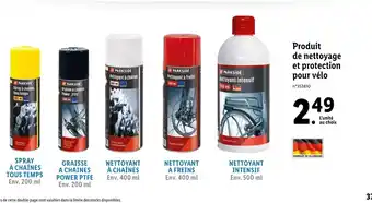 Lidl Produit De Nettoyage et Protection Pour Vélo offre