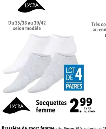 Lidl Socquettes femme offre