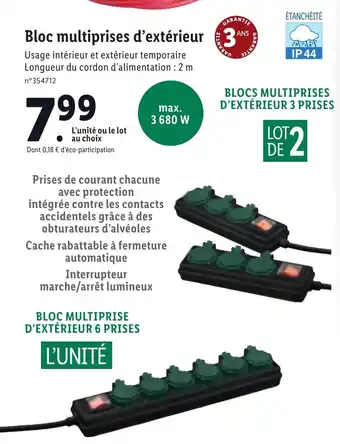 Lidl Bloc multiprises d'éctérieur offre
