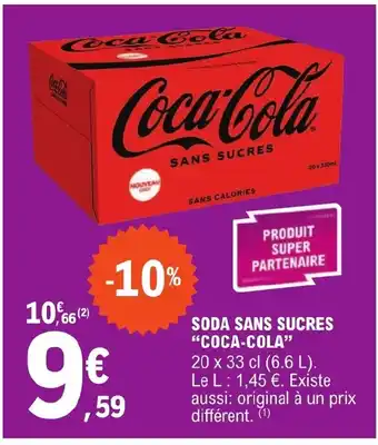 E.Leclerc SODA SANS SUCRES "COCA-COLA" offre