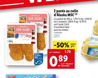 Lidl 2 Panés au colin d'alaska MSC offre