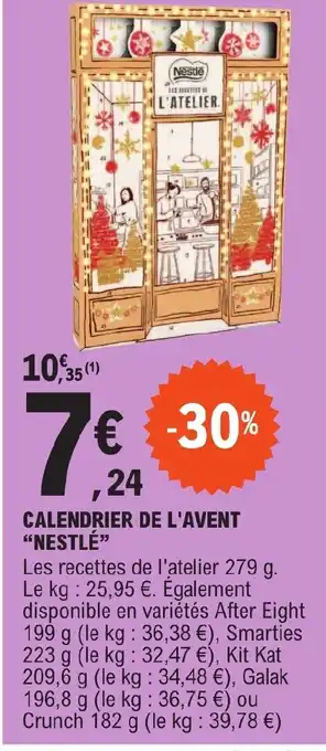 E.Leclerc CALENDRIER DE L'AVENT "NESTLÉ" offre