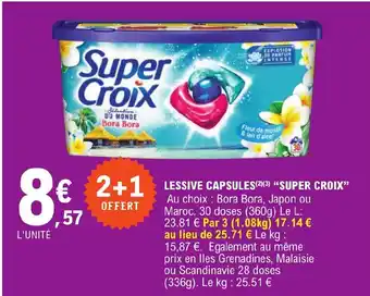 E.Leclerc LESSIVE CAPSULES(2)(³) "SUPER CROIX" offre