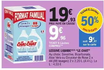 E.Leclerc LESSIVE LIQUIDE(2)(3) "LE CHAT" offre