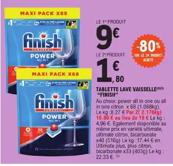 TABLETTE LAVE VAISSELLE(ÂČ)(3) "FINISH"