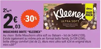 E.Leclerc MOUCHOIRS BOITE "KLEENEX" offre