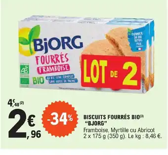E.Leclerc BISCUITS FOURRÉS BIO(³) "BJORG" offre