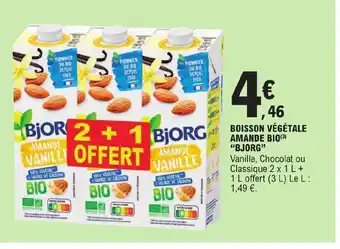 E.Leclerc BOISSON VÉGÉTALE AMANDE BIO (3³) "BJORG" offre