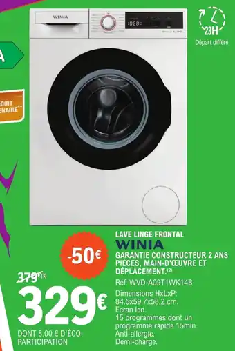 E.Leclerc LAVE LINGE FRONTAL WINIA offre