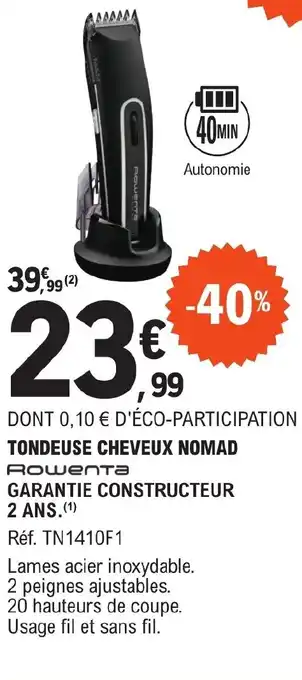 E.Leclerc TONDEUSE CHEVEUX NOMAD offre