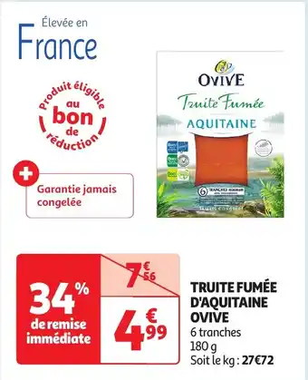 Auchan TRUITE FUMÉE D'AQUITAINE OVIVE Truite Fumée offre