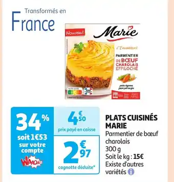 Auchan PLATS CUISINÉS MARIE offre