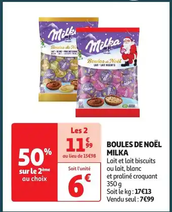 Auchan BOULES DE NOËL MILKA offre