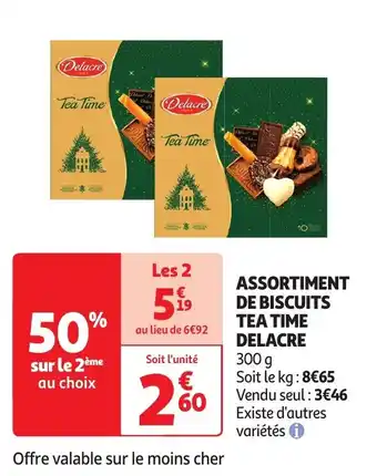 Auchan ASSORTIMENT DE BISCUITS TEA TIME DELACRE offre