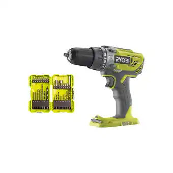 Bricorama Pack ryobi - perceuse à percussion r18pd3-0 - 18v oneplus sans batterie ni chargeur - coffret 32 accessoires perçage - vissag offre