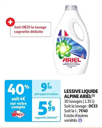 Auchan LESSIVE LIQUIDE ALPINE ARIEL offre