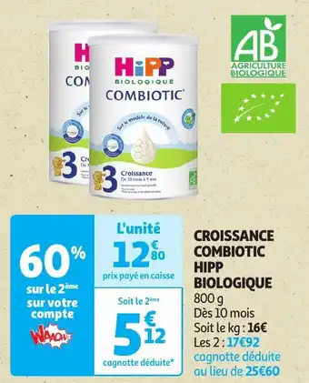 Auchan CROISSANCE COMBIOTIC HIPP BIOLOGIQUE offre