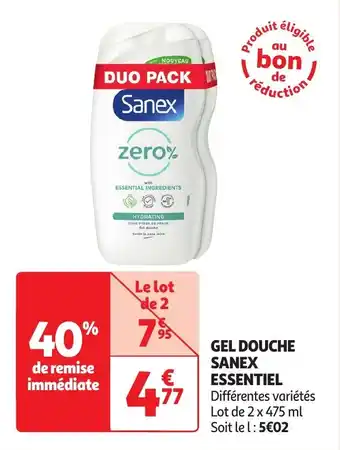 Auchan GEL DOUCHE SANEX ESSENTIEL offre
