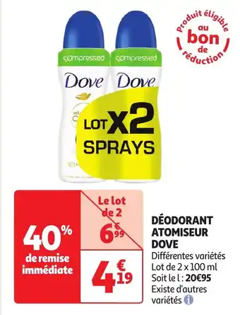 Auchan DÉODORANT ATOMISEUR DOVE offre