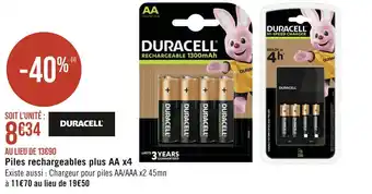 Piles rechargeables plus AA x4