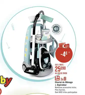Géant Casino Chariot de Ménage + Aspirateur offre