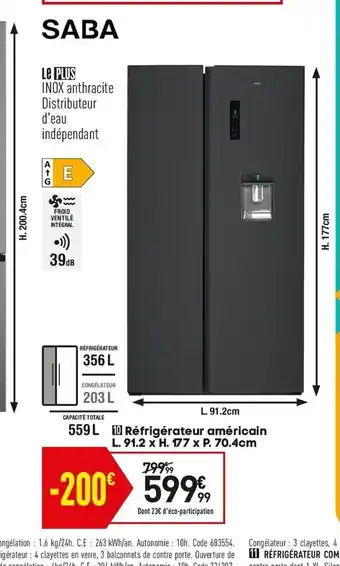 Conforama Réfrigérateur Américain offre