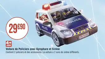 Géant Casino Voiture de Policiers avec Gyrophare et Sirène offre