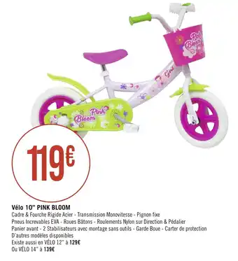 Géant Casino Vélo 10" PINK BLOOM offre