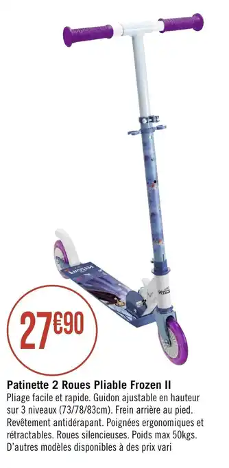 Géant Casino Patinette 2 Roues Pliable Frozen II offre