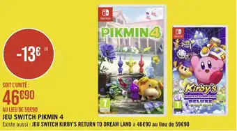 Géant Casino JEU SWITCH PIKMIN 4 offre