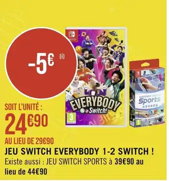 Géant Casino JEU SWITCH EVERYBODY 1-2 SWITCH! offre