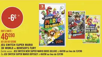 Géant Casino JEU SWITCH SUPER MARIO 3D WORLD + BOWSER'S FURY offre