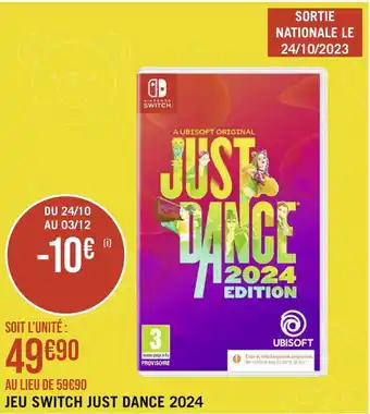 Géant Casino JEU SWITCH JUST DANCE 2024 offre